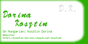 dorina kosztin business card